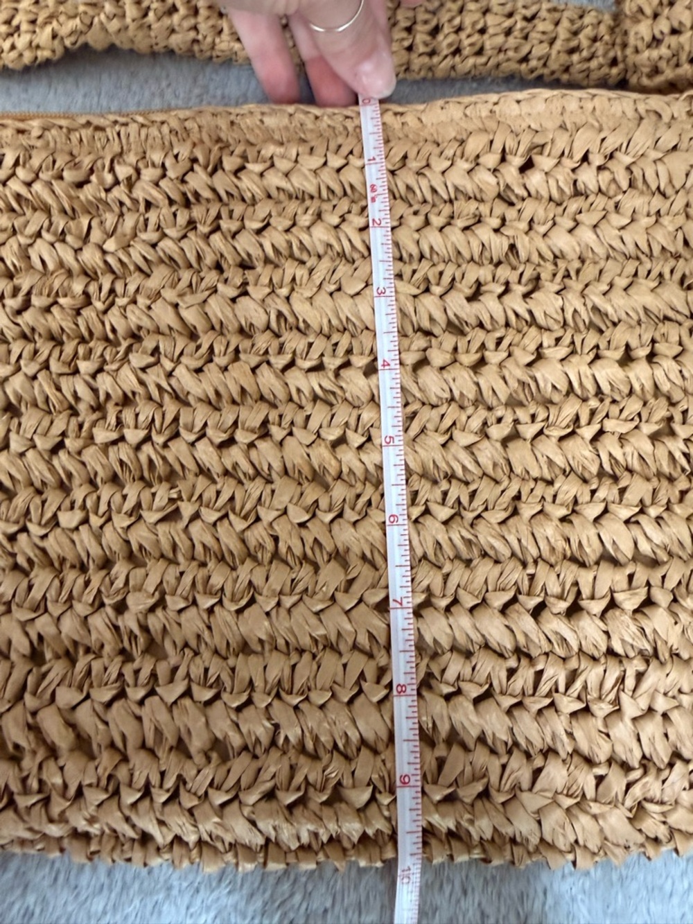 Revolve 8 Other Reasons Shelly Crochet Bag Khaki Straw Shoulder Hobo - Picture 10 of 12